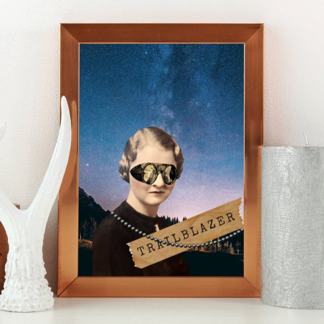 Vintage Woman Trailblazer Night Sky Pop Art    Poster (Creator Uploaded)