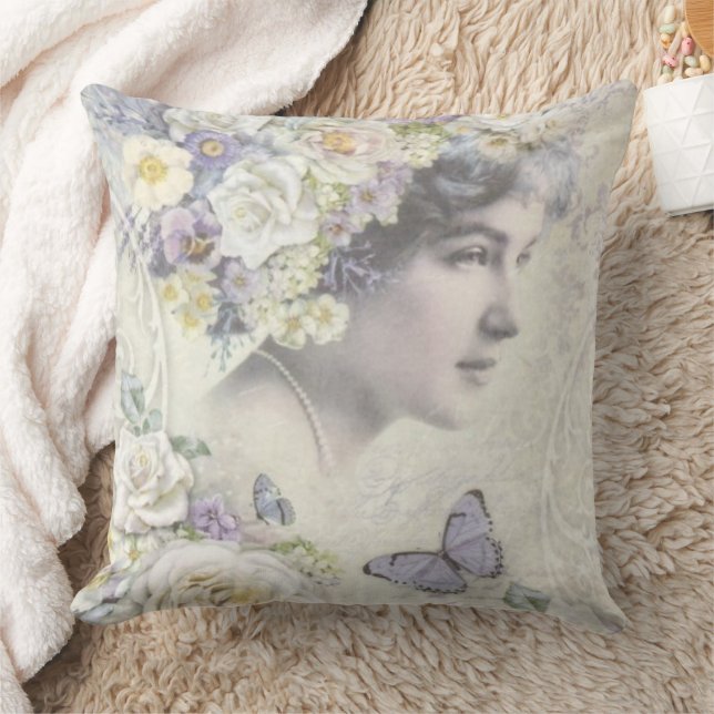 Vintage Woman's Photograph  Cushion (Blanket)