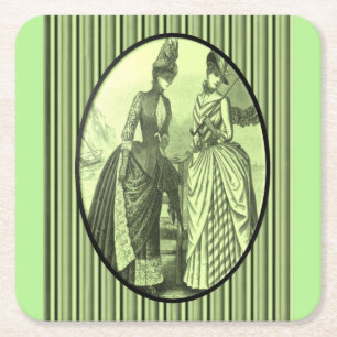 vintage women coasters green