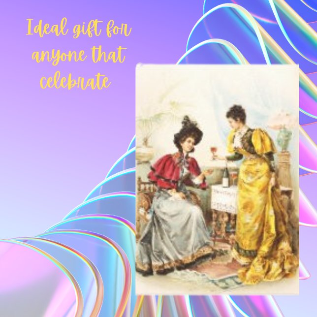 Vintage Women Drinking Wine Antique Canvas Print (Creator Uploaded)
