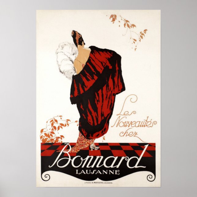 Vintage Women Fashion Trends Art Deco Advertising Poster (Front)