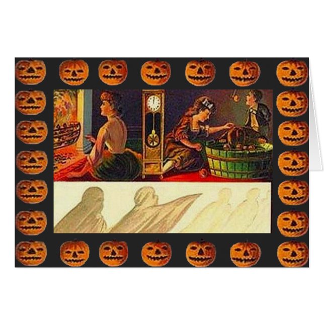 Vintage Women, Ghost and Jack o' Lanterns (Front Horizontal)