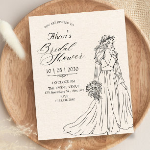 Vintage women in dress birthday invitation