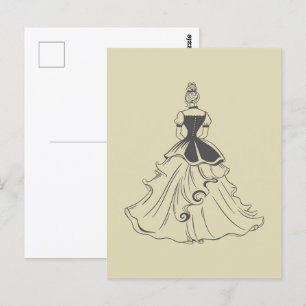 Vintage women in gown postcard