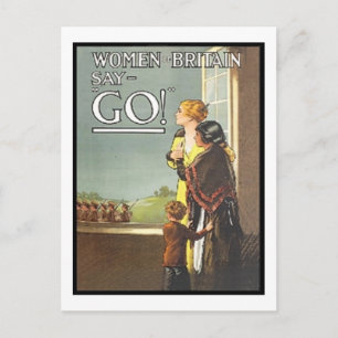 Vintage Women of Britain Say Go Recruitment Poster Postcard