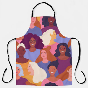 Vintage Women of the World Pattern Apron