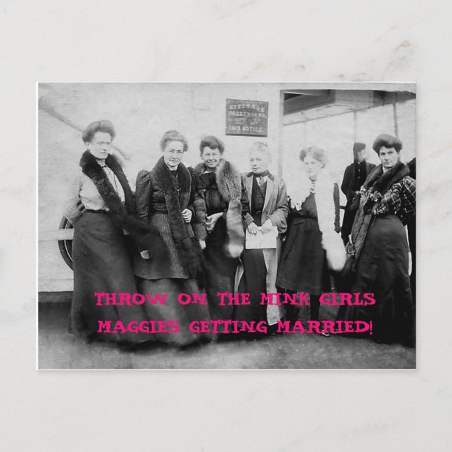 Vintage Women Travel Invitation Postcard (Front)