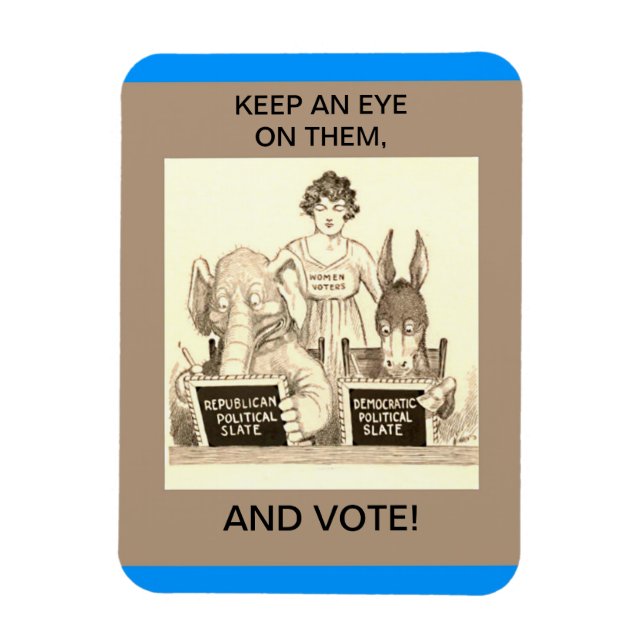Vintage Women Voters, Suffrage, Voting, Elections Magnet (Vertical)