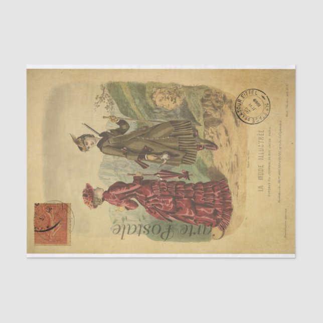 Vintage Women with Fashion Clothes French Tissue Paper (Front)