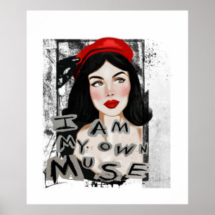 Vintage women with frida kahlo quote Poster