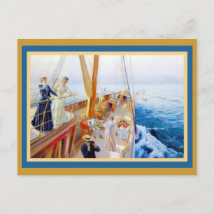 Vintage Women Yachting Postcard