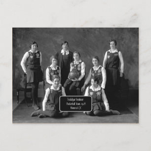 Vintage Women's Basketball Team, 1928, QC Postcard