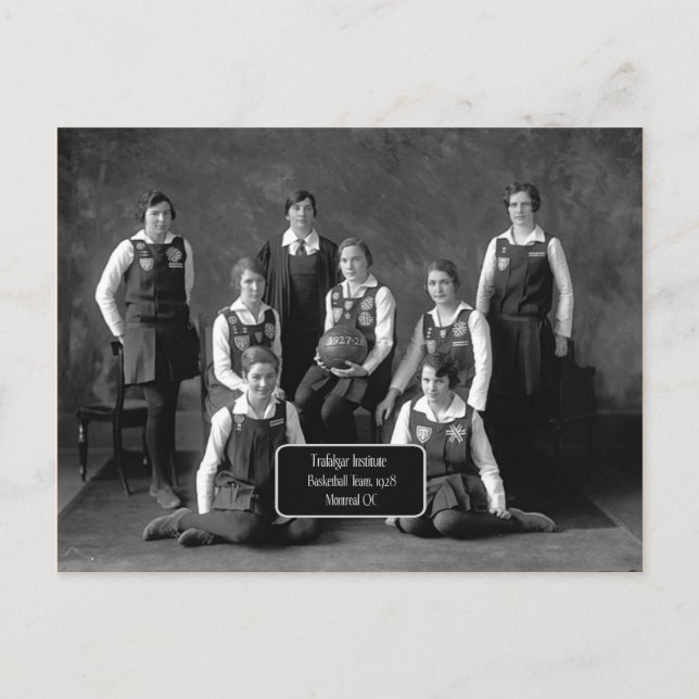 Vintage Women's Basketball Team, 1928, QC Postcard (Front)