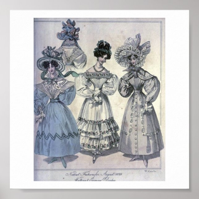 Vintage Women's Fashion 1800's Poster (Front)