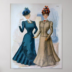 Vintage Women's Fashion 1890's Poster
