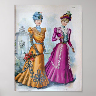 Vintage Women's Fashion 1890's Poster