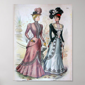 Vintage Women's Fashion 1890's Poster