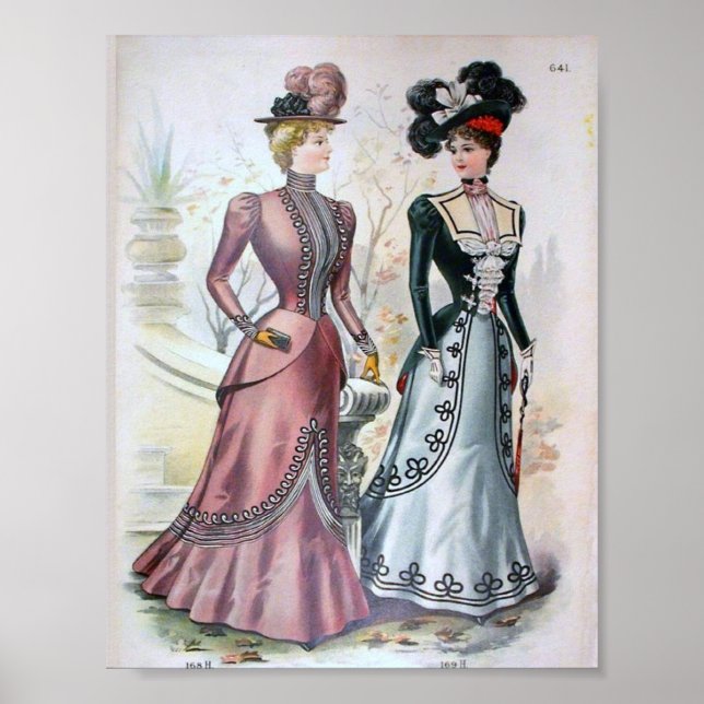 Vintage Women's Fashion 1890's Poster (Front)
