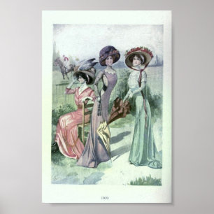 Vintage Women's Fashion 1900's Poster