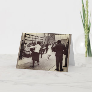 Vintage Women's Foil Fencing Bout Note Card