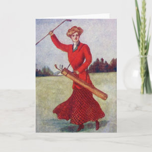 Vintage Women's Golf Fashion 1910s Card