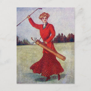 Vintage Women's Golf Fashion 1910s Postcard