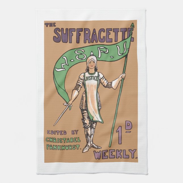 Vintage Womens Suffragette Kitchen Towel (Vertical)