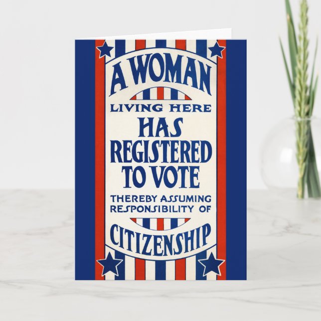 Vintage Women's Voting Rights Support Reprint Card (Front)