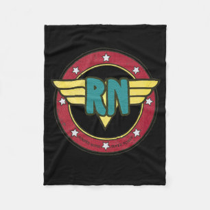 Vintage Wonder Nurse Rn Superhero Distressed Fleece Blanket