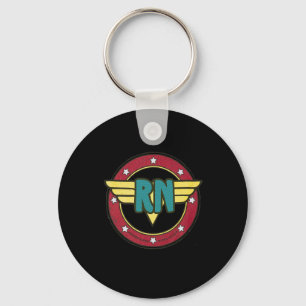 Vintage Wonder Nurse Rn Superhero Distressed  Key Ring