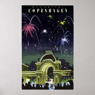 Vintage Wonderful Copenhagen Travel Poster