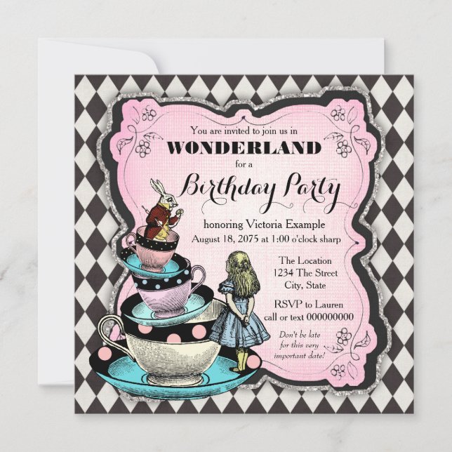 Vintage Wonderland Birthday Party Invitation (Front)