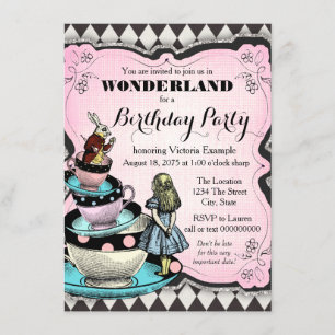 Vintage Wonderland Birthday Party Invitation