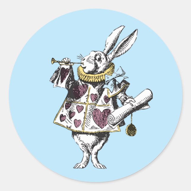 Vintage Wonderland Rabbit Classic Round Sticker (Front)