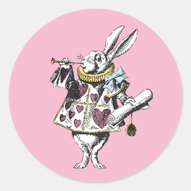 Vintage Wonderland Rabbit Classic Round Sticker (Front)