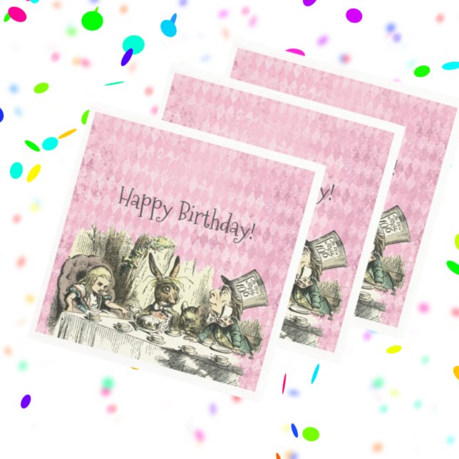 Vintage Wonderland Tea Pink Party Paper  Napkin (Creator Uploaded)