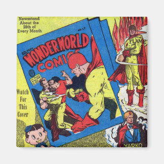 Vintage Wonderworld Comics The Flame Superhero Magnet