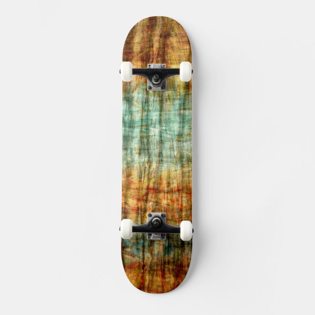 Vintage Wood Abstract Art 2 Skateboard (Front)
