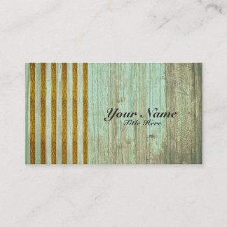 Vintage Wood and Gold Glitter Business Card