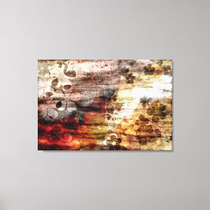 Vintage Wood Flower Abstract Art 2 Canvas Print