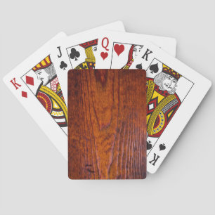 Vintage Wood Grain Photo Poker Night Playing Cards