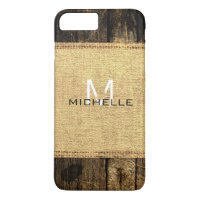 Vintage Wood Look Burlap Rustic