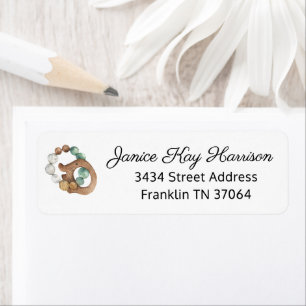 Vintage Wood Toy Boho Baby Shower Return Address