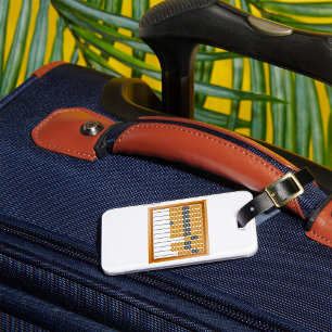 Vintage Wooden Abacus Classic Counting Tool Luggage Tag