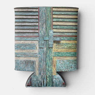 Vintage Wooden Door Texture Can Cooler