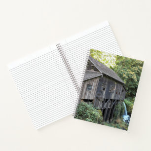 Vintage Wooden Grist Mill Photo Notebook