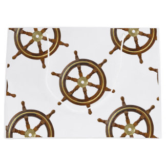 Vintage Wooden Helm Large Gift Bag