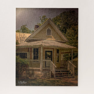 Vintage Wooden House With Porch on a Sunny Day Jigsaw Puzzle
