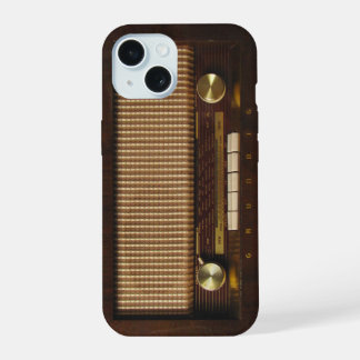 Vintage wooden radio iPhone 15 case