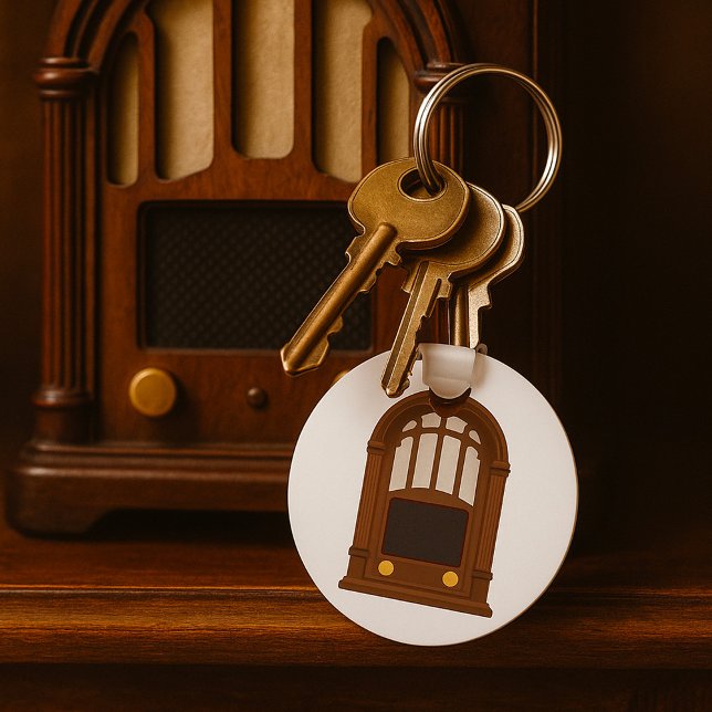 Vintage Wooden Radio Key Ring (Creator Uploaded)